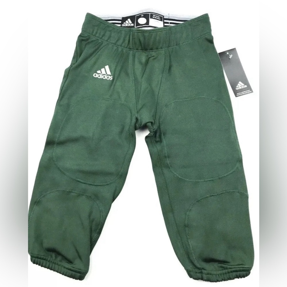 Adidas Press Coverage Football Pants Green Kids Youth Sz S New -No Pads Included